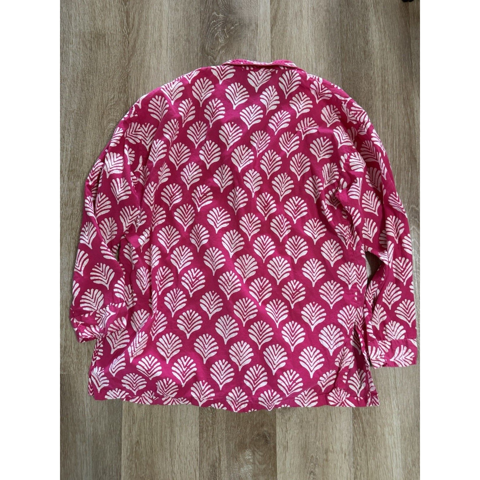 Pax Philomena Pajama Top Hot Pink White Cotton Size Small Women’s — image 2 of 4